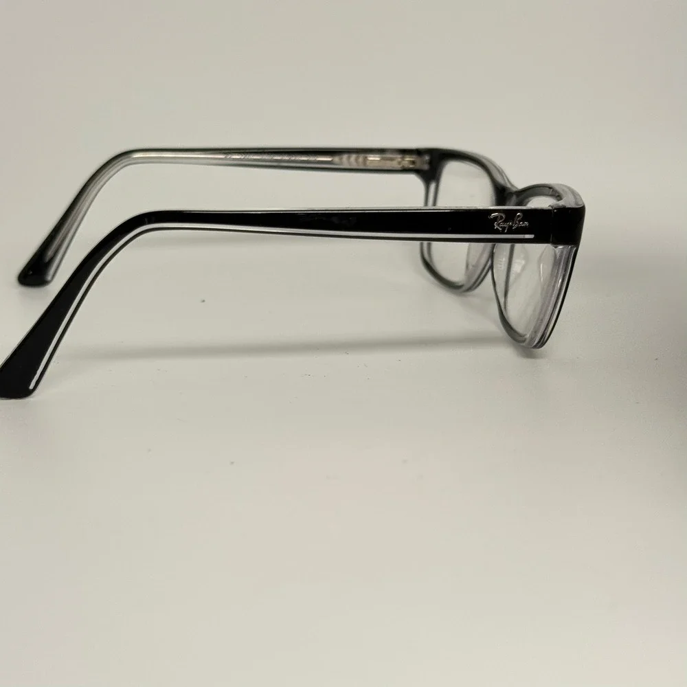 Ray-Ban RB 1536 3529 Black Clear Rectangular Eyeglass Frames 46-16-125